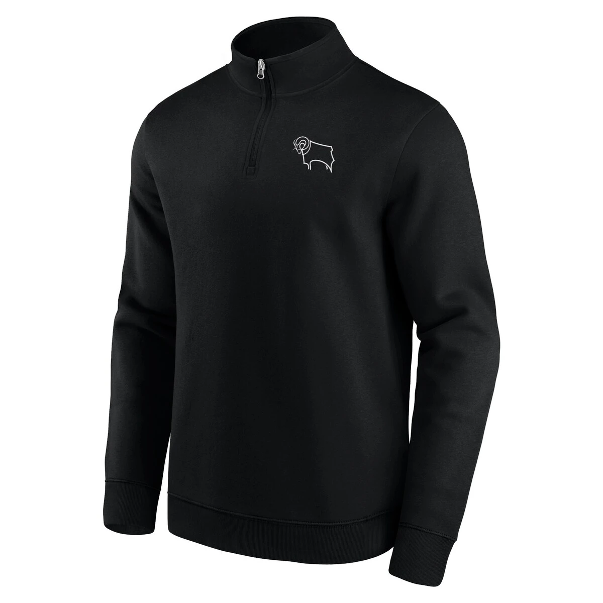 Derby County Essentials 1/4 Zip Top - Black - Mens 2 Derby County Essentials 1/4 Zip Top - Black - Mens - Image 2