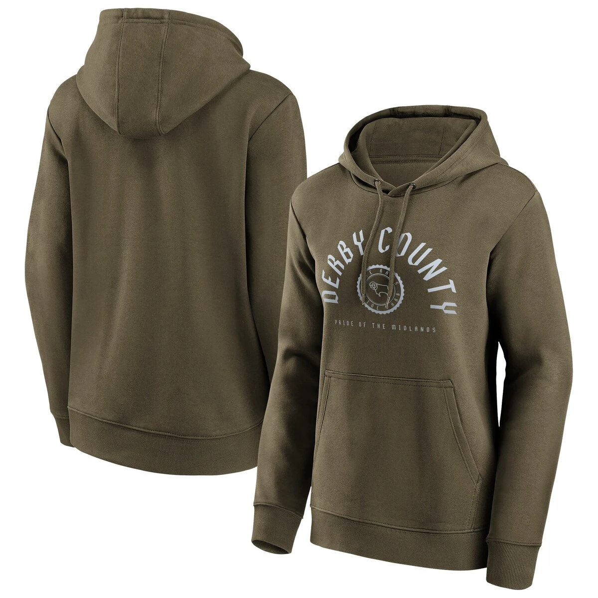 Derby County College Stamp Hoodie - Khaki - Womens 3 Derby County College Stamp Hoodie - Khaki - Womens - Image 3
