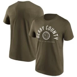 Derby County College Stamp T-Shirt - Khaki - Mens