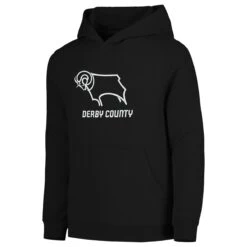 Derby County Core Crest Hoodie - Black - Kids