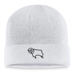Derby County Core Cuff Beanie - White - Kids