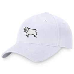 Derby County Core Structured Adjustable Hook & Loop Cap - White - Kids