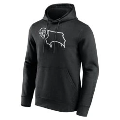 Derby County Essentials Primary Logo Hoodie - Black - Mens