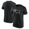 Derby County Essentials Primary Logo T-Shirt - Black - Mens
