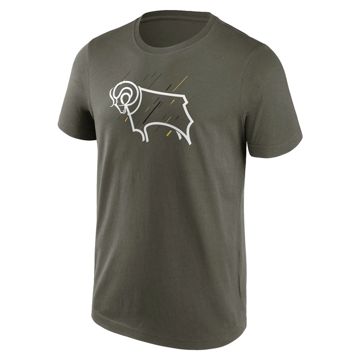 Derby County Etch Logo Graphic T-Shirt - Khaki - Mens 2 Derby County Etch Logo Graphic T-Shirt - Khaki - Mens - Image 2
