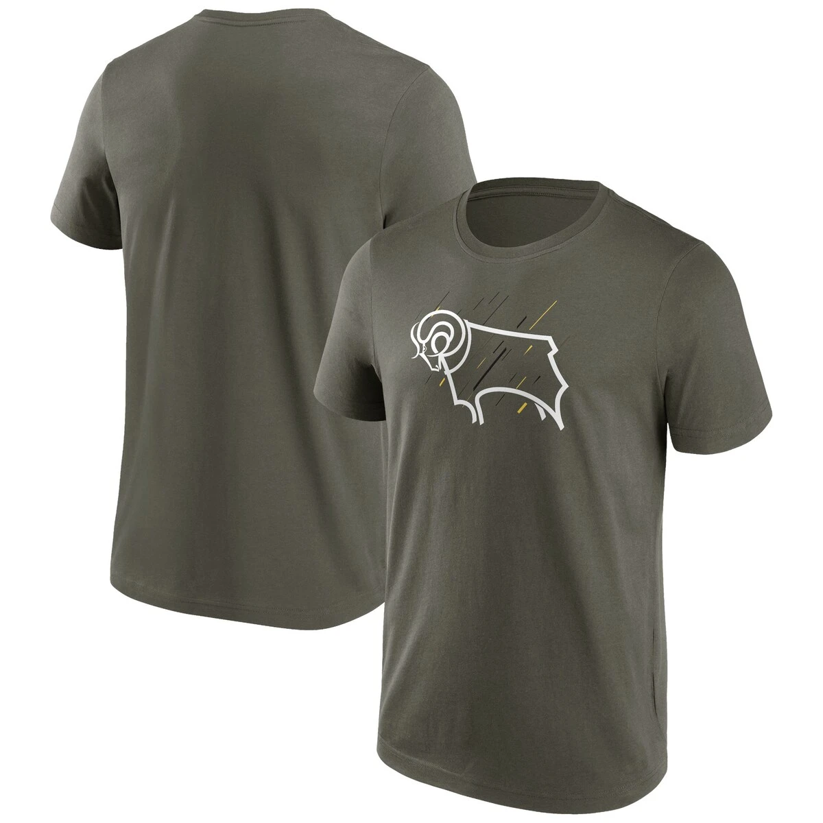 Derby County Etch Logo Graphic T-Shirt - Khaki - Mens 3 Derby County Etch Logo Graphic T-Shirt - Khaki - Mens - Image 3