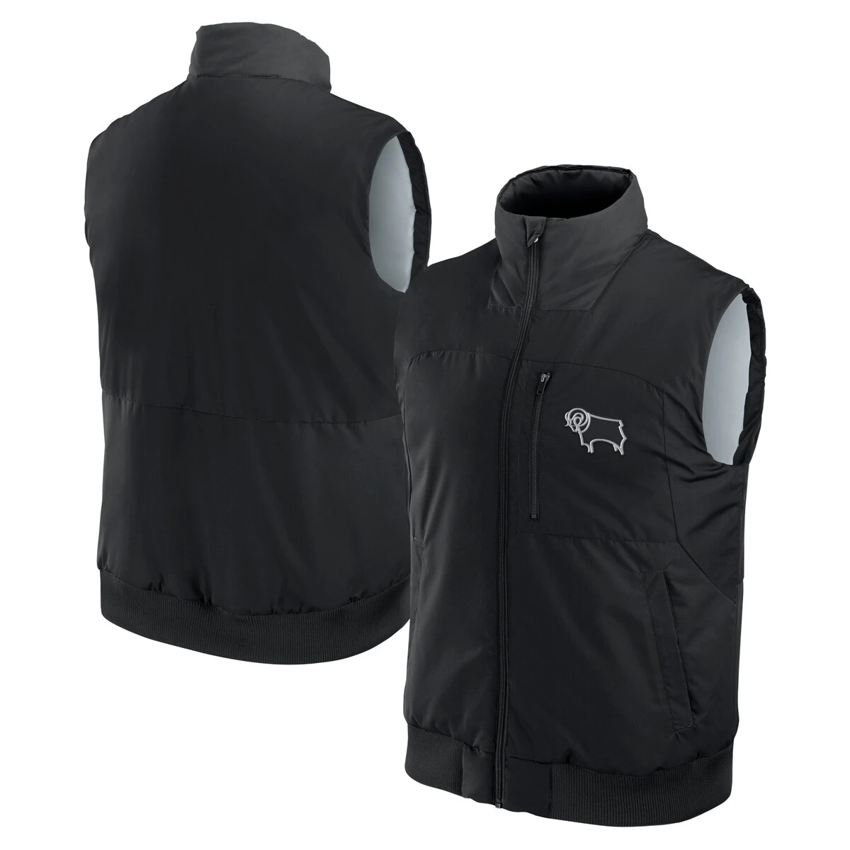 Derby County FanTech Padded Gilet - Black - Mens 2 Derby County FanTech Padded Gilet - Black - Mens - Image 2
