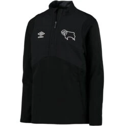Derby County Half Zip Fleece - Black - Kids