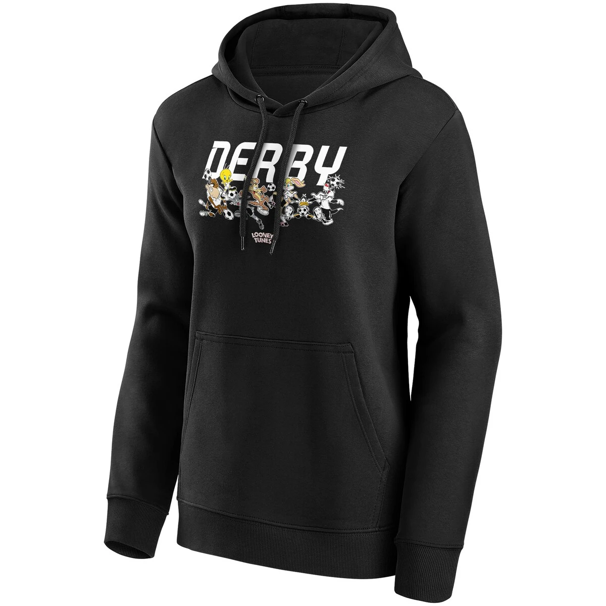 Derby County Looney Tunes Multi Character Graphic Hoodie - Black - Womens 1 Derby County Looney Tunes Multi Character Graphic Hoodie - Black - Womens