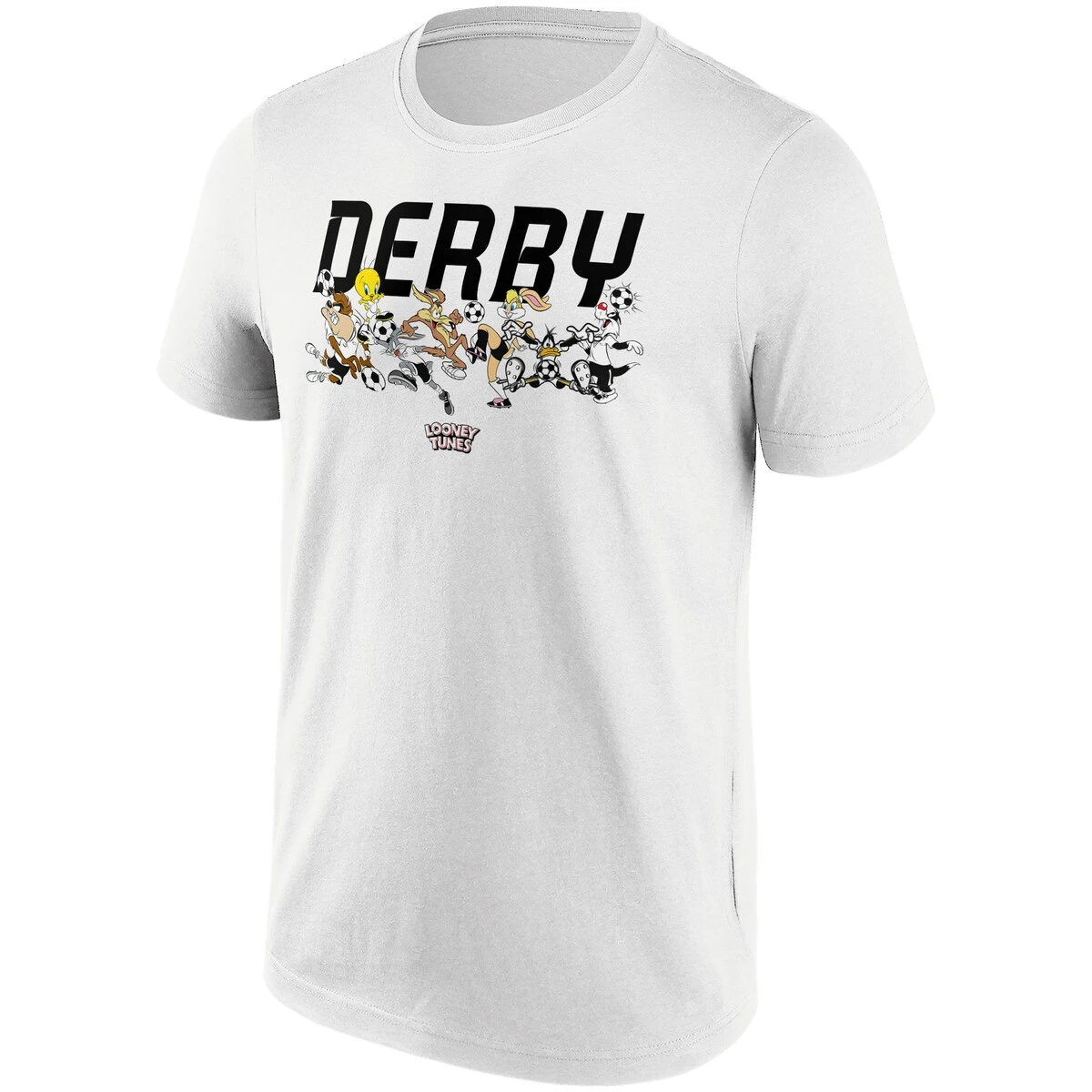 Derby County Looney Tunes Multi Character Graphic T-Shirt - White - Mens 1 Derby County Looney Tunes Multi Character Graphic T-Shirt - White - Mens