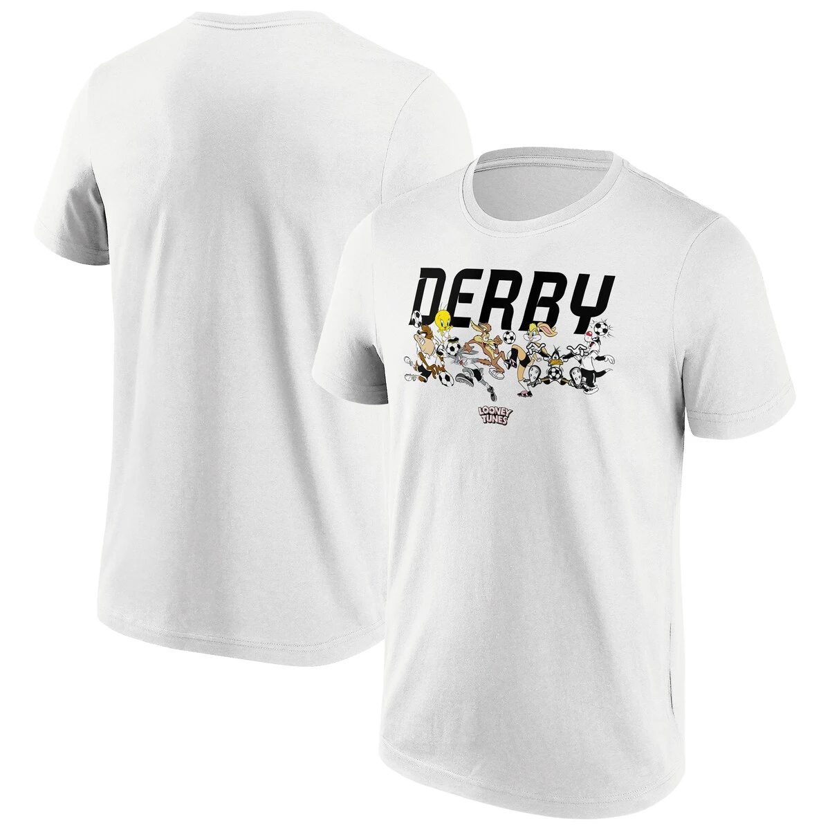 Derby County Looney Tunes Multi Character Graphic T-Shirt - White - Mens 3 Derby County Looney Tunes Multi Character Graphic T-Shirt - White - Mens - Image 3