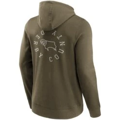 Derby County Loop Graphic Hoodie - Khaki - Mens