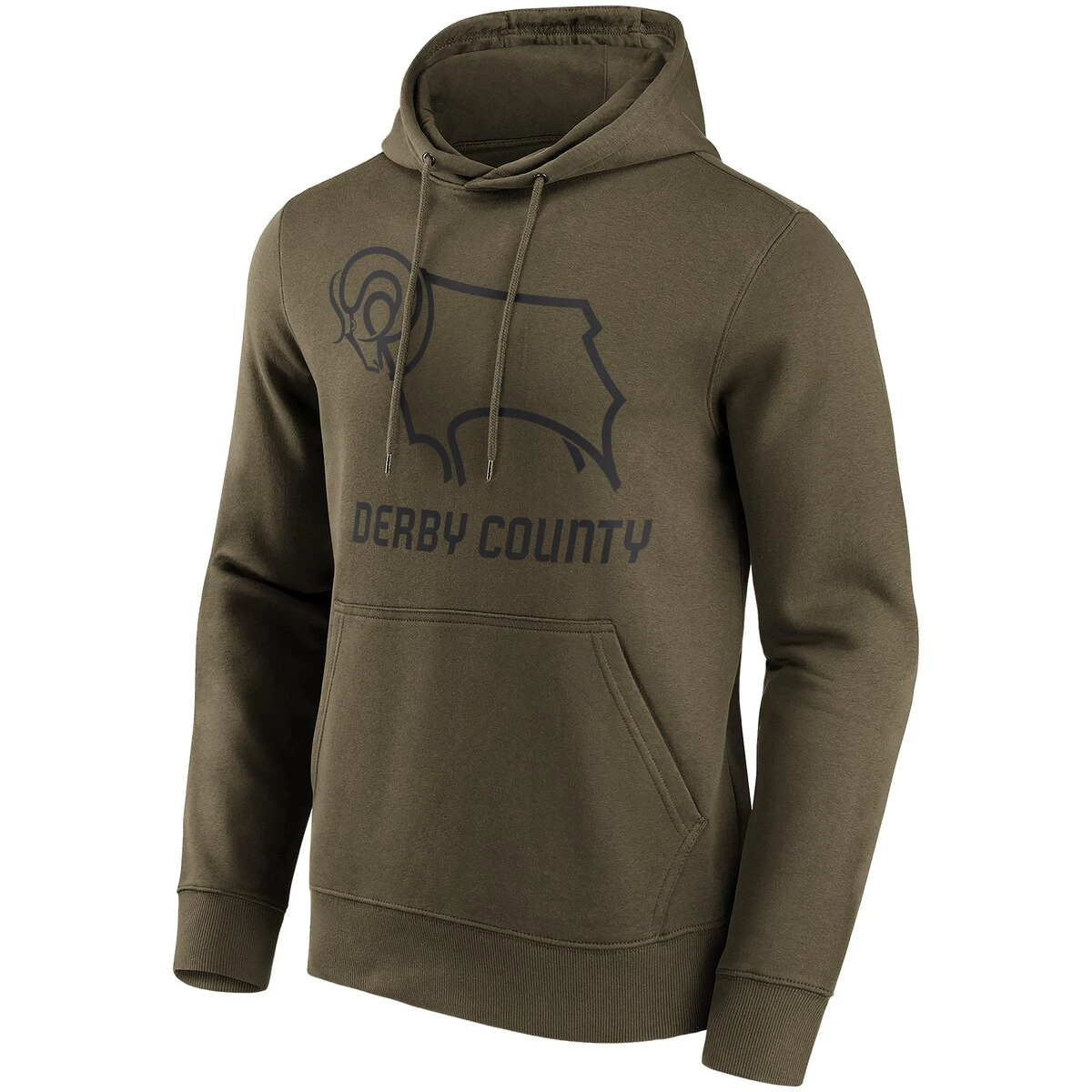 Derby County Mono Logo Graphic Hoodie - Khaki - Mens 1 Derby County Mono Logo Graphic Hoodie - Khaki - Mens