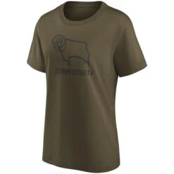 Derby County Mono Logo Graphic T-shirt - Khaki - Womens -StrikerWear Store derby county mono logo graphic t shirt khaki womens ss4 p 13346200pv 1u lax06yign1fxpco0g7elv 1318aa63f22c4fe3bc20887618f2a541