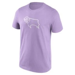 Derby County Mono Logo Graphic T-Shirt - Purple - Mens