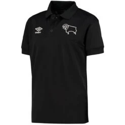 Derby County Poly Polo - Black - Kids
