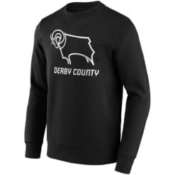 Derby County Primary Logo Crew Sweatshirt - Black - Mens -StrikerWear Store derby county primary logo crew sweatshirt black mens ss4 p 13346186pv 1u ehb1f0xpo17sddcb2q5iv 888089f28f184b3790d7a061ef5a52ee