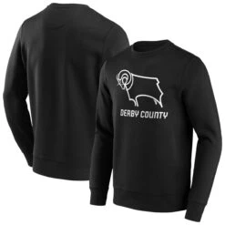 Derby County Primary Logo Crew Sweatshirt - Black - Mens