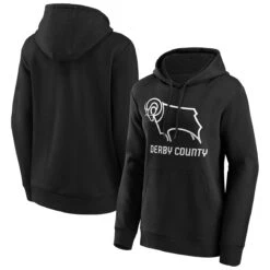Derby County Primary Logo Hoodie - Black - Womens