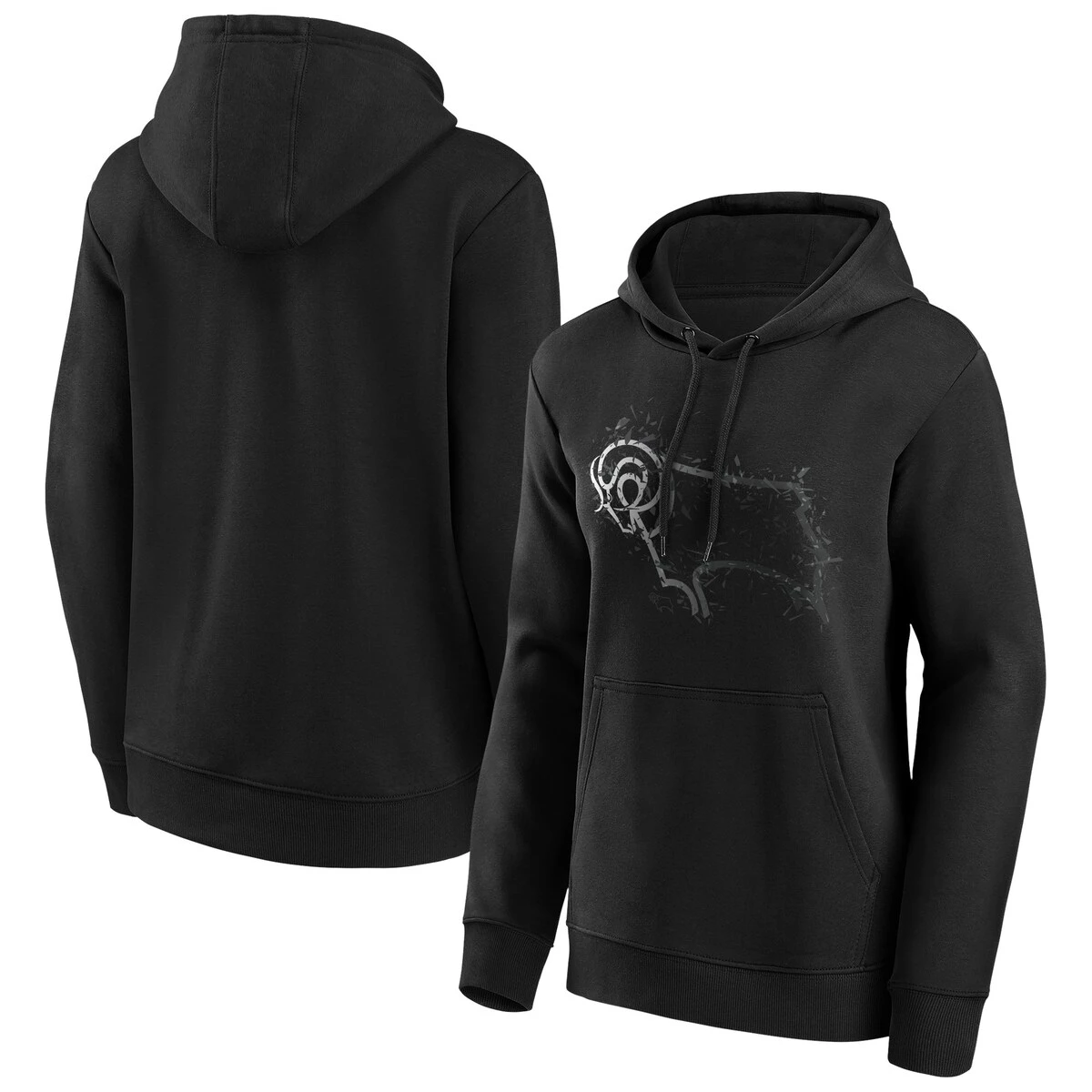 Derby County Splatter Graphic Hoodie - Black - Womens 1 Derby County Splatter Graphic Hoodie - Black - Womens
