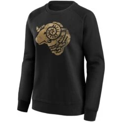 Derby County True Classics Distressed Retro Crest Sweat - Black - Womens