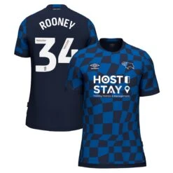 Derby County Umbro Away Shirt 2023-24 - Jake Rooney 34