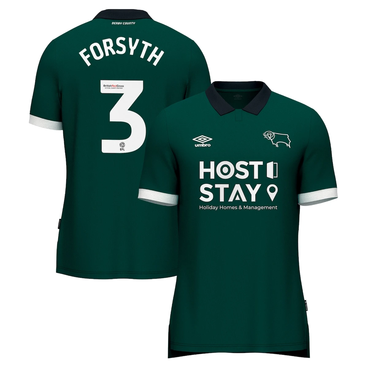 Derby County Umbro Third Shirt 2023-24 - Craig Forsyth 3 2 Derby County Umbro Third Shirt 2023-24 - Craig Forsyth 3 - Image 2