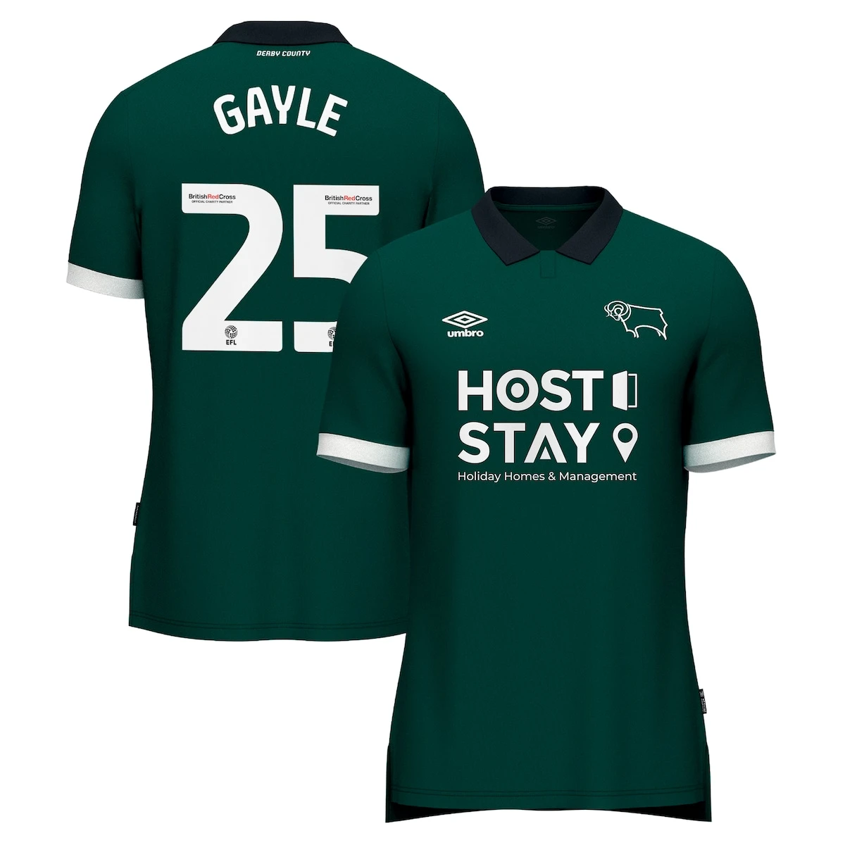 Derby County Umbro Third Shirt 2023-24 - Dwight Gayle 25 2 Derby County Umbro Third Shirt 2023-24 - Dwight Gayle 25 - Image 2