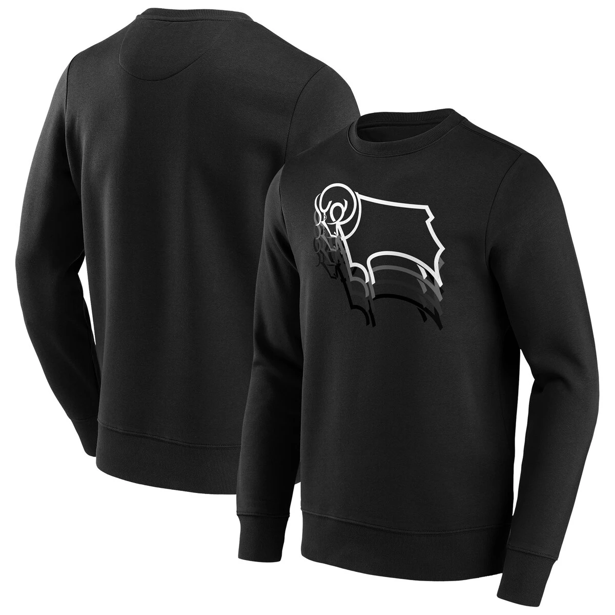 Derby County Ripple Graphic Crew Sweatshirt - Black - Mens 2 Derby County Ripple Graphic Crew Sweatshirt - Black - Mens - Image 2